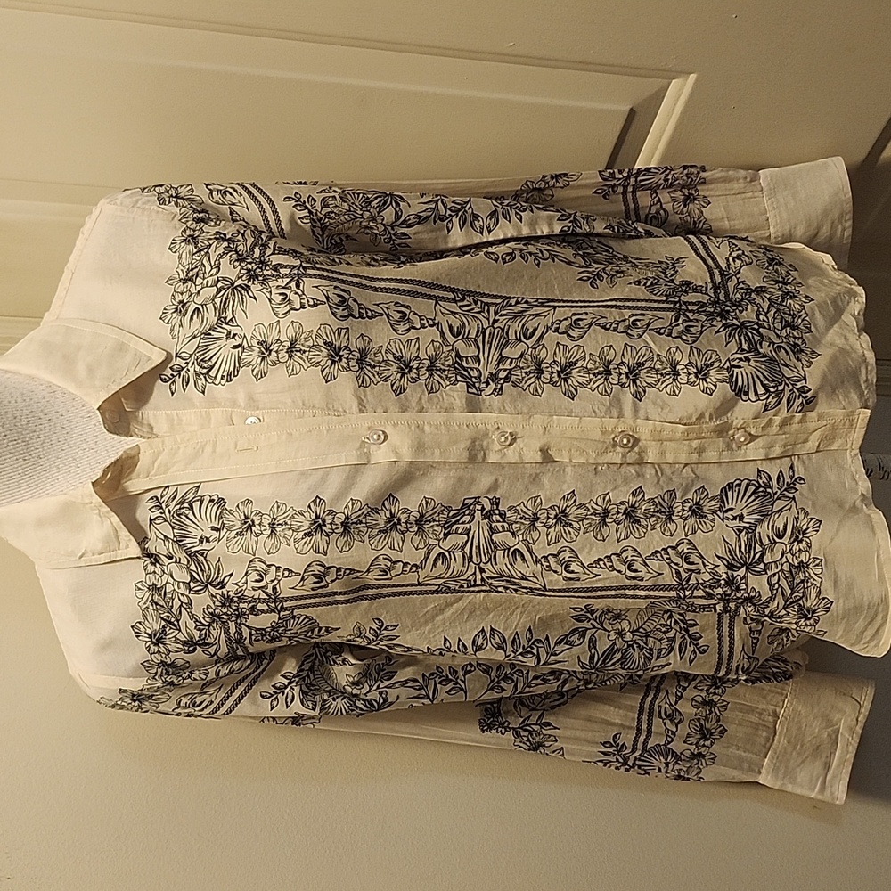 Cami NYC Cotton Silk Lightweight Button Blouse Shirt Small